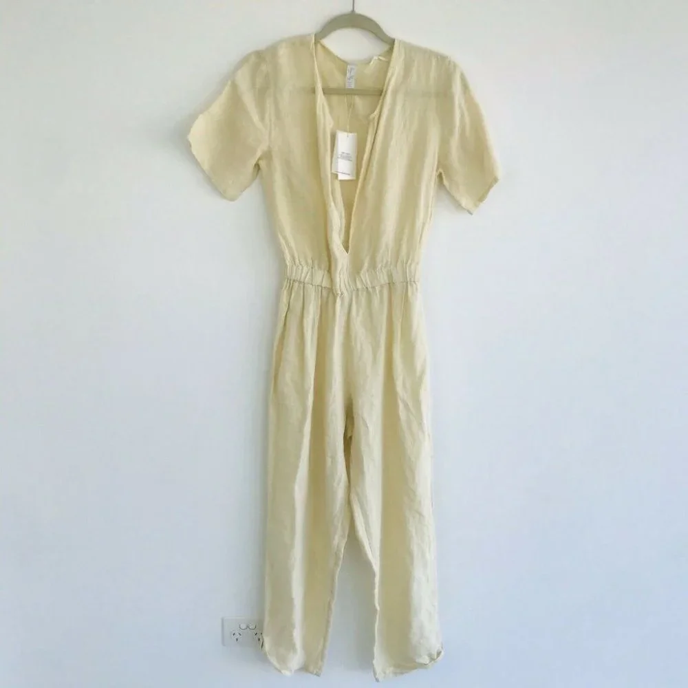 Tigerlily BNWT 100% Linen Ess Zuzela Women's Jumpsuit Size 12 RRP $250 - Picture 4 of 12
